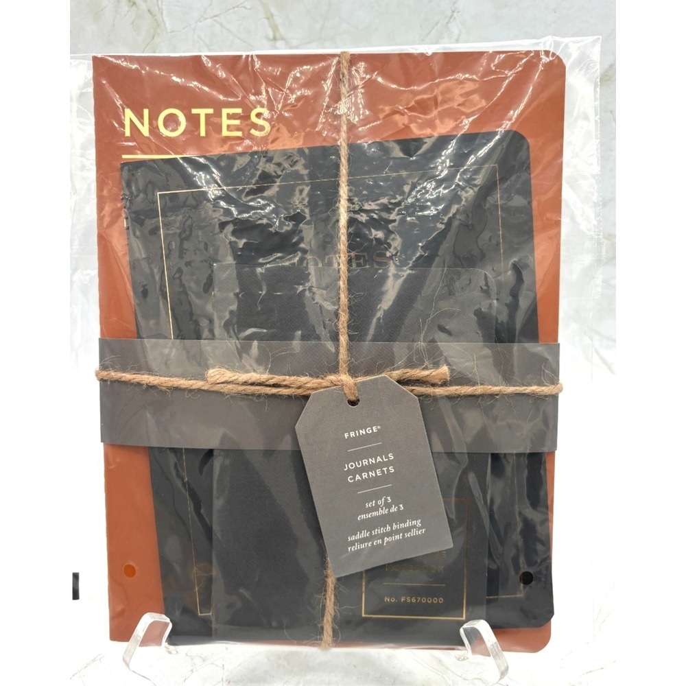 Fringe Journals Carnets Set of 3 Notebooks Saddle Stitch Binding Minimal Notes‎
